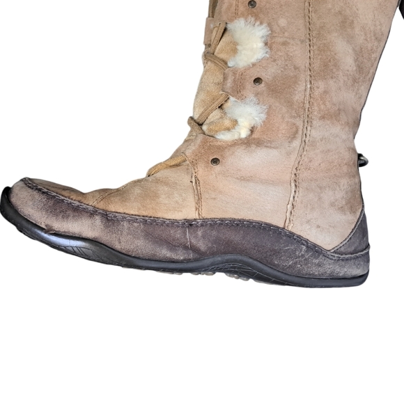 THE NORTH FACE Abby Apres snow winter boots shearling leather worn used 9.5 - Picture 7 of 16